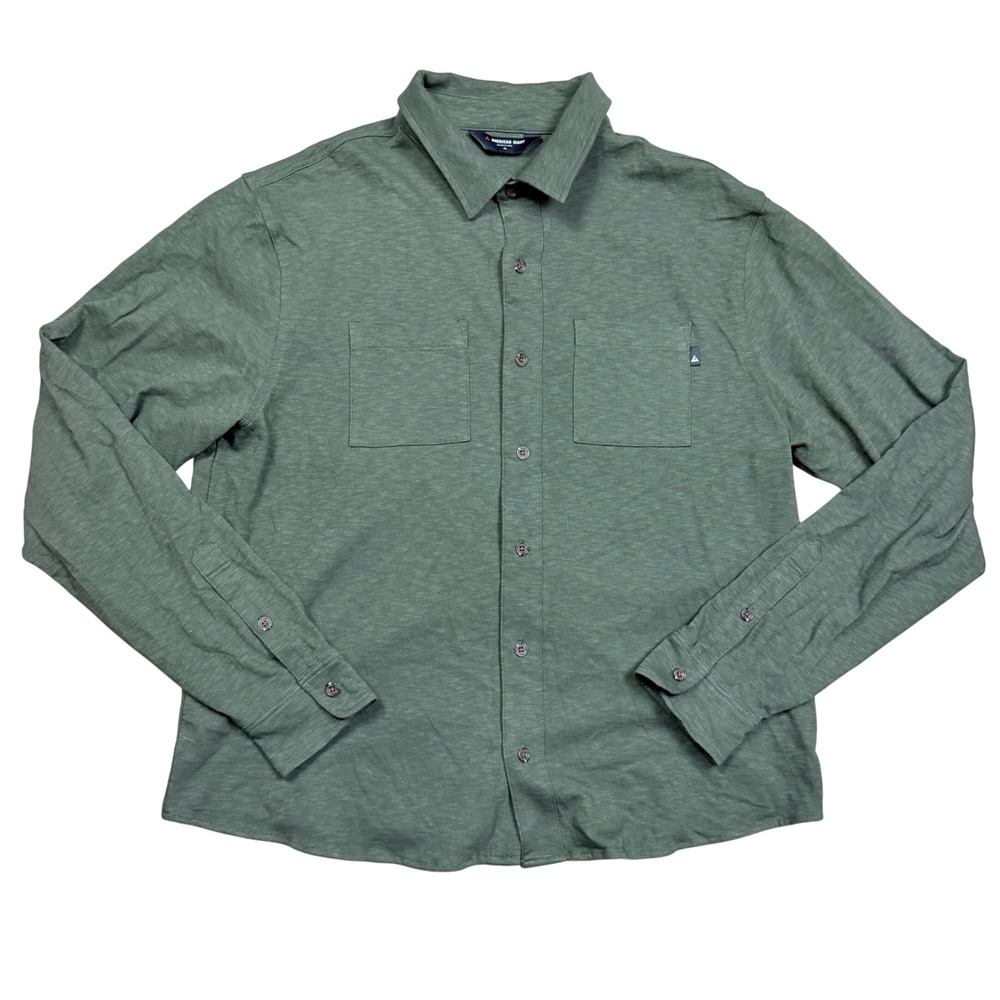 NWOT American Giant Men's Premium Slub Button Up Shirt Long Sleeve XL Green - Picture 2 of 7